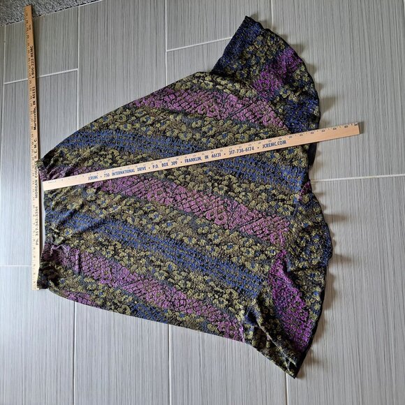 Mirasol Women's Size 1X Midi Skirt Ruffle Asymmetrical Elastic Waist Pull on - Picture 6 of 8